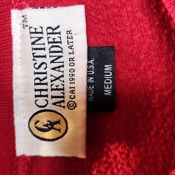 Vintage Christine Alexander red drop shoulder front zip embellished sweatshirt - Picture 7 of 10